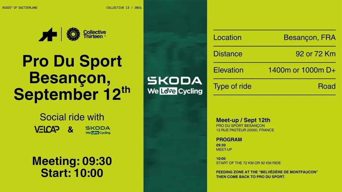 Social Ride ASSOS x VELCAP x Pro Du Sport x Skoda WLC