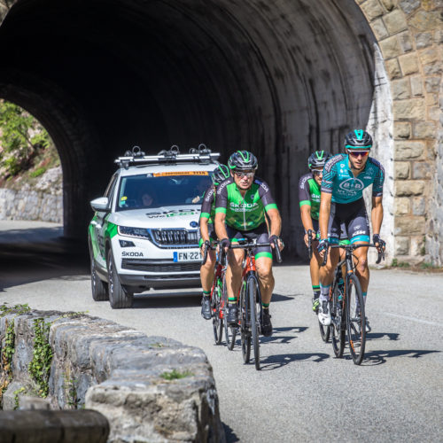 La Team ŠKODA en reconnaissance de l'Etape du Tour