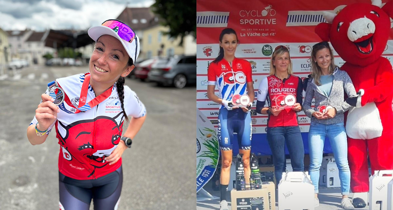 Nos capitaines Mathilde et Aurélie sur la Cyclo La Vache qui Rit