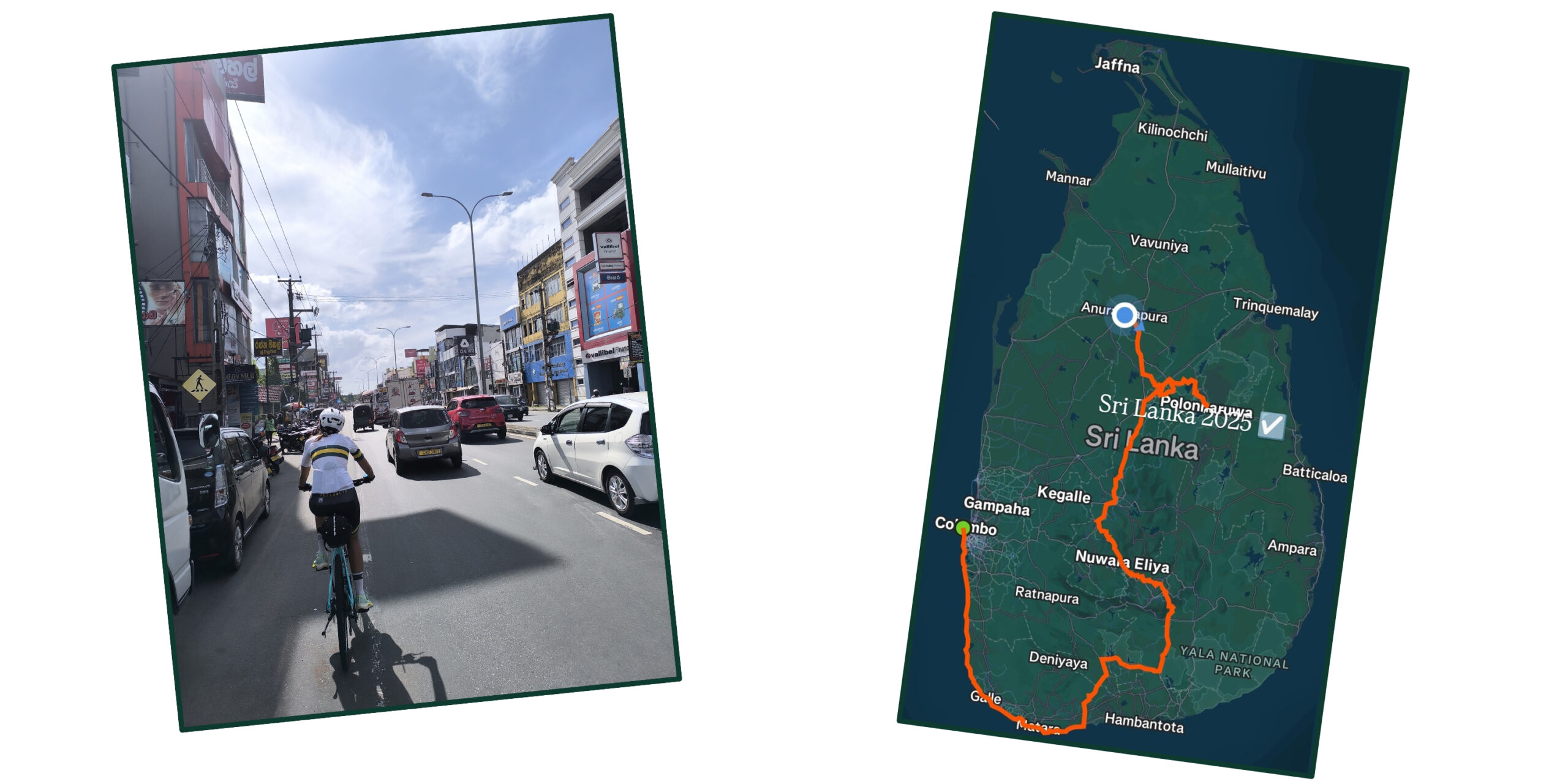 Le parcours des 3 semaines à vélo au Sri Lanka
